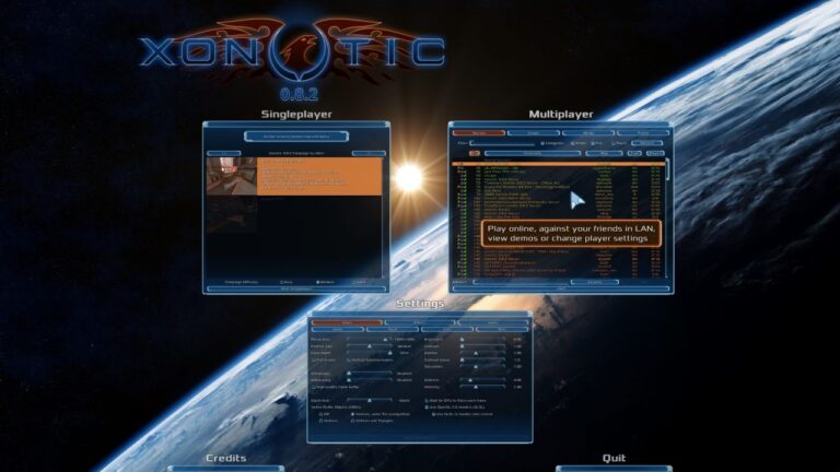 Main Navigation Screen of Xonotic