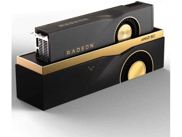 Pictured: RX 5700 XT. Beautiful Gold Graphics Card? Yes. Golden Graphics Child of Linux? No.