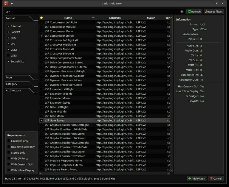 Carla - Add Plugins