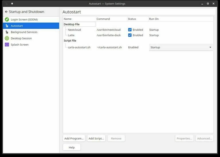 setting Carla to autostart