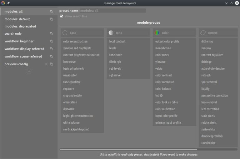 customize your modules into user created module groups