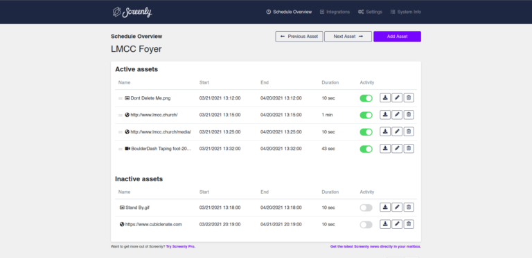 Schedule Overview