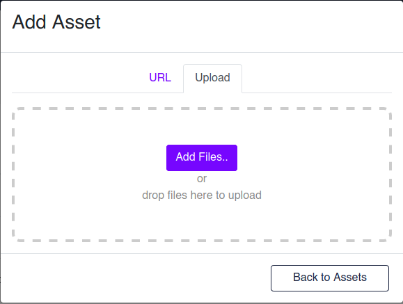 Add Asset Upload