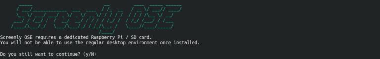 Screenly OSE requires dedicated Raspberry Pi SD Card