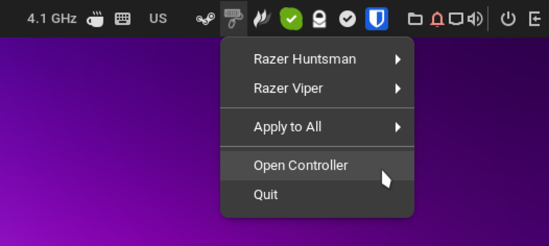 This image shows how to open Polychromatic Controller application.