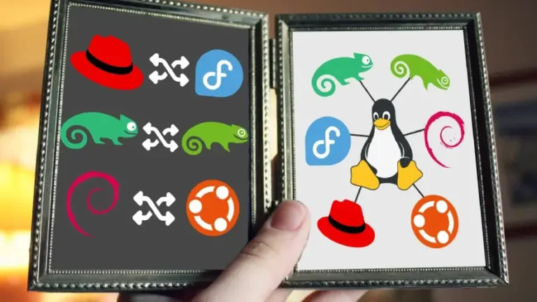 a close up of a family photo picture frame showing the relation of various distros.