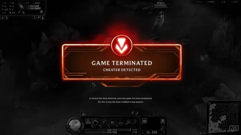 notice in League of Legends that says GAME TERMINATED / CHEATER DETECTED. Which ironically likely helps the cheater test