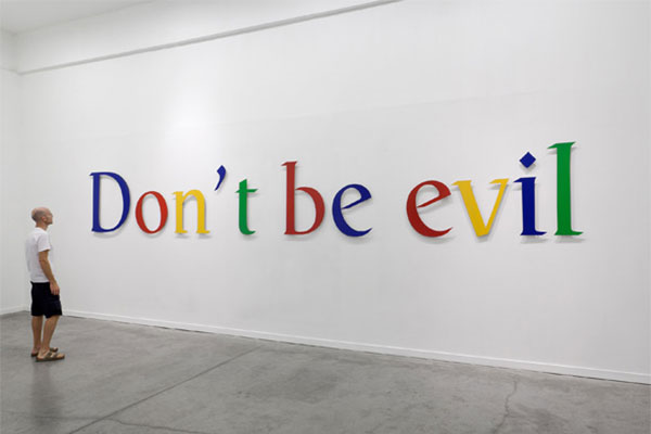 Adopted motto of Google that has since been removed from their offices. (Credit: mybroaband.co.za)