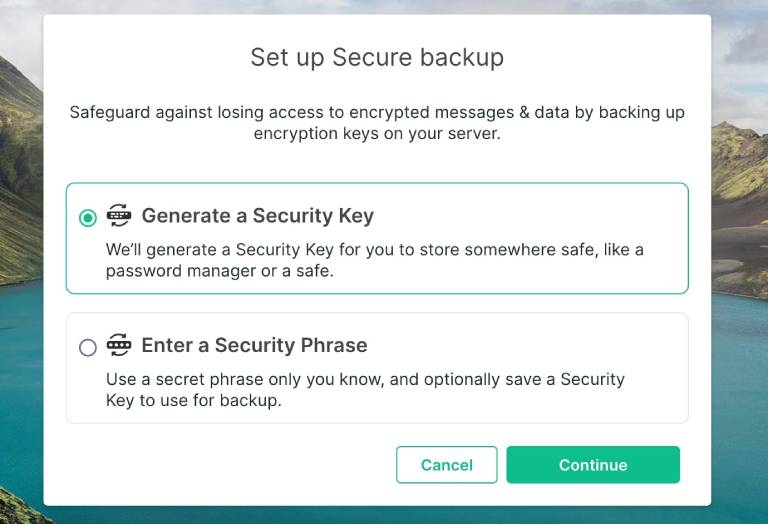 Setting up a Secure Backup