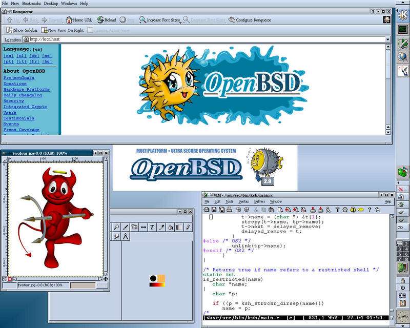 An early version of OpenBSD with KDE