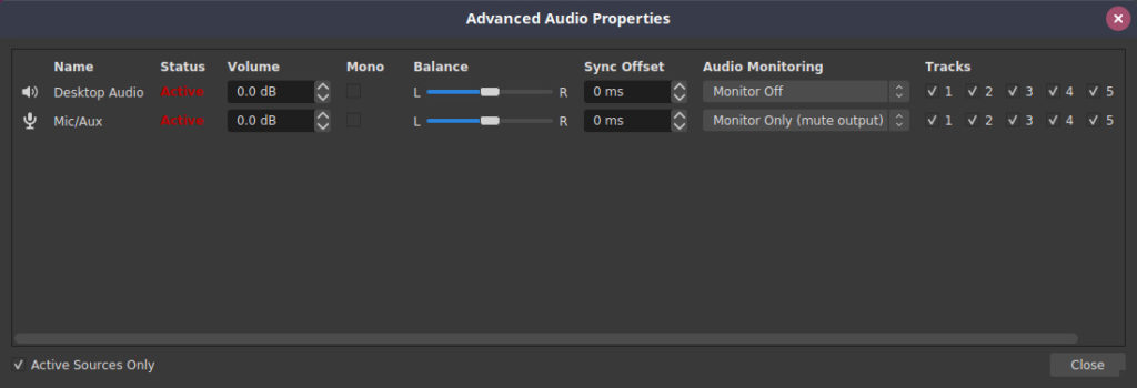 Advanced Audio Properties in OBS