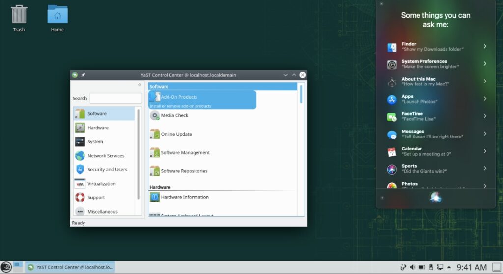 openSUSE Leap 15.2 default desktop with KDE Plasma. (Credit: Sarvottam Kumar on fossbytes.com)