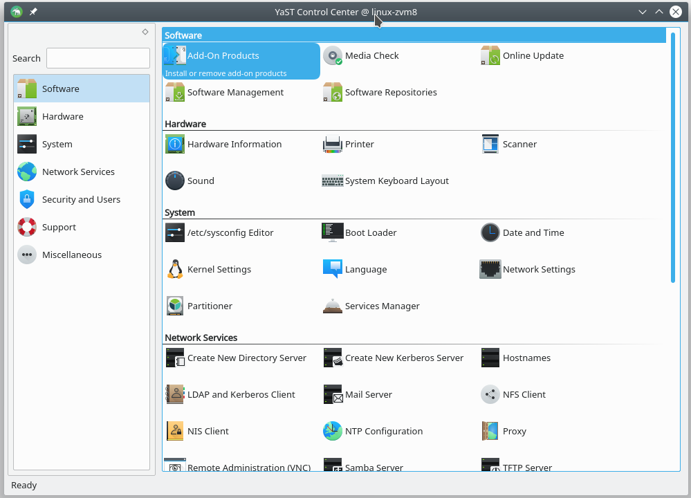 openSUSE YaST configuration tool. (Credit: wikipedia.org)