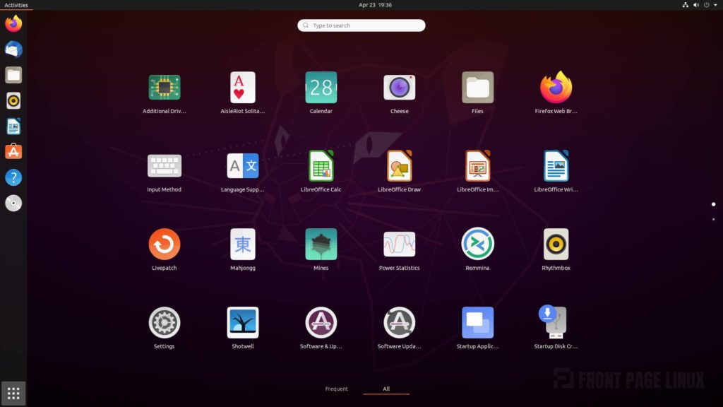 Ubuntu 20.04 GNOME Application List